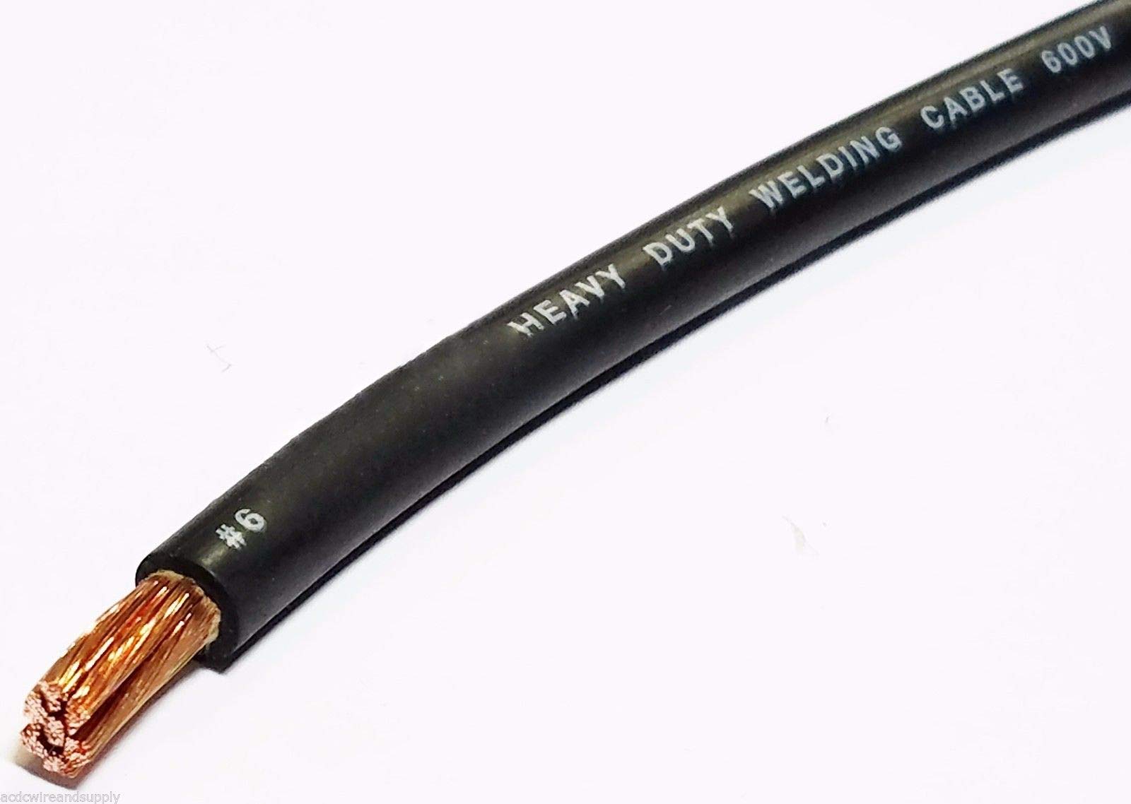 Inweld 6 Gauge Premium Welding Cable 600 Volt - Black - Made in the USA (500 Feet)