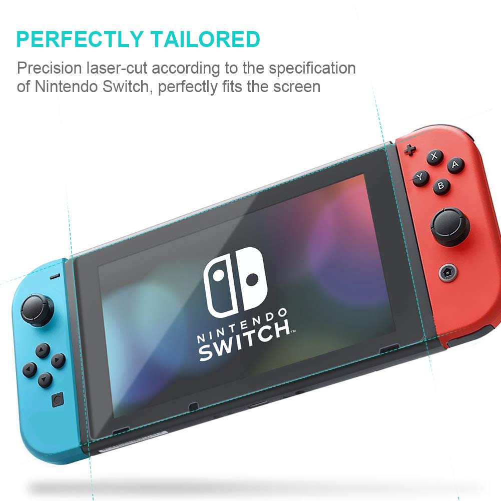 IKITS Tempered Glass Screen Protector for Nintendo Switch 2017【2 Pack】- Switch Screen Protector Ultra-thin Film HD Anti-Scratch Screen Protective film for Nintendo Switch Game Console, Transparent