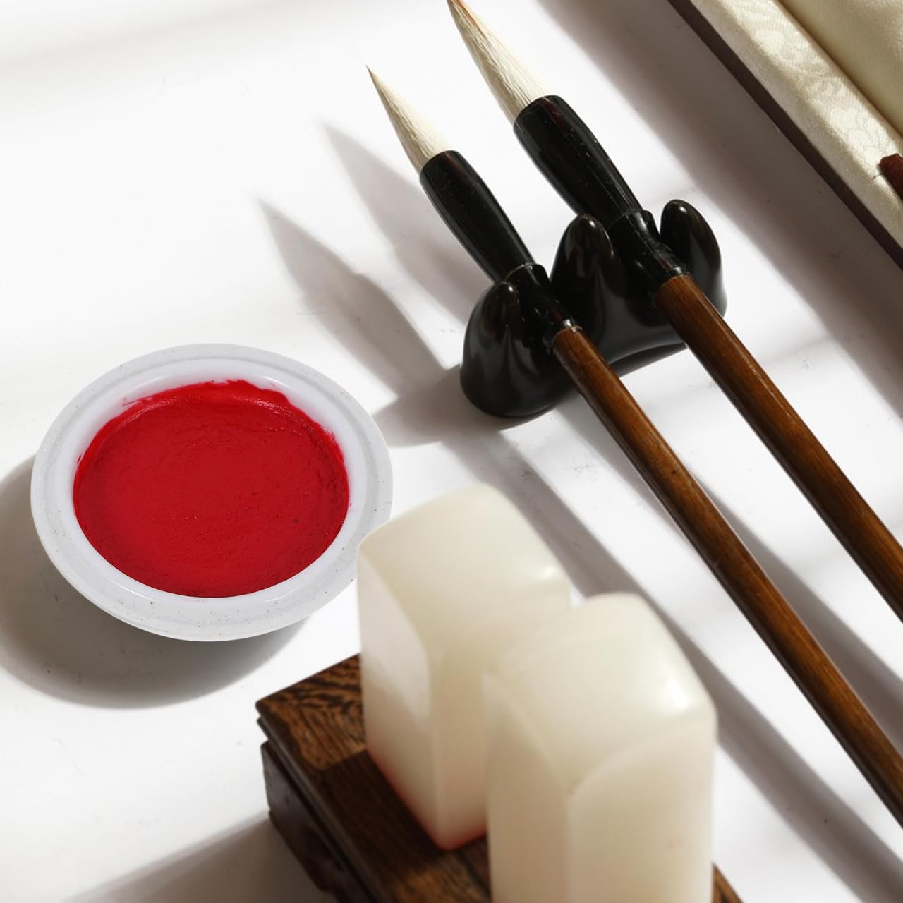 COHEALI Seal Calligraphy - Tampone di inchiostro rosso brillante per pittura cinese, adatto per arte tradizionale e collezionisti di sigilli, 3 pezzi