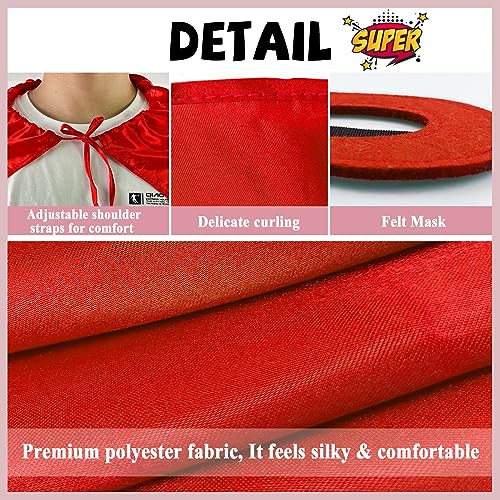 D.Q.Z Superhero-Capes for Adults Super-Hero Capes Costume for Men Women Party Halloween Dress Up, 5 Pack (5 Mixed Colors)