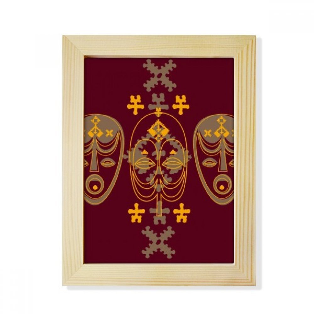 Masque de bureau en bois : cadre photo religion Moyen Âge 15x20cm