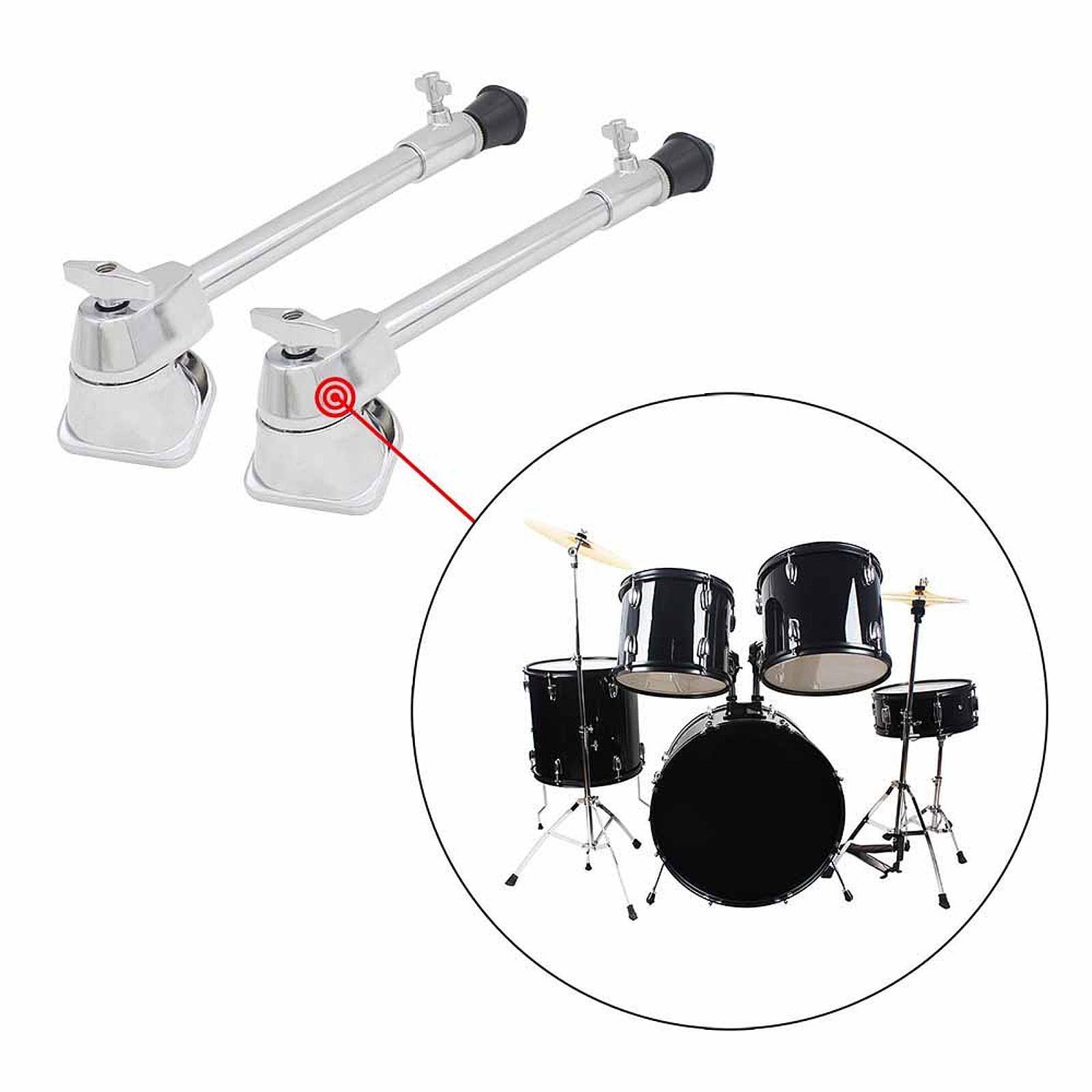 Metall Bass Drum Stützen Verstellbar 27,8 Cm