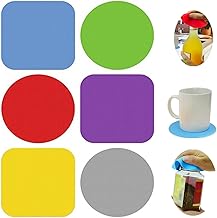 Jar Grippers Multi-Function Kitchen Gadget Anti-Slip Coasters Bottle Lid Opener Jar Opener for Seniors with Arthritis Weak Hands (6 Colors)