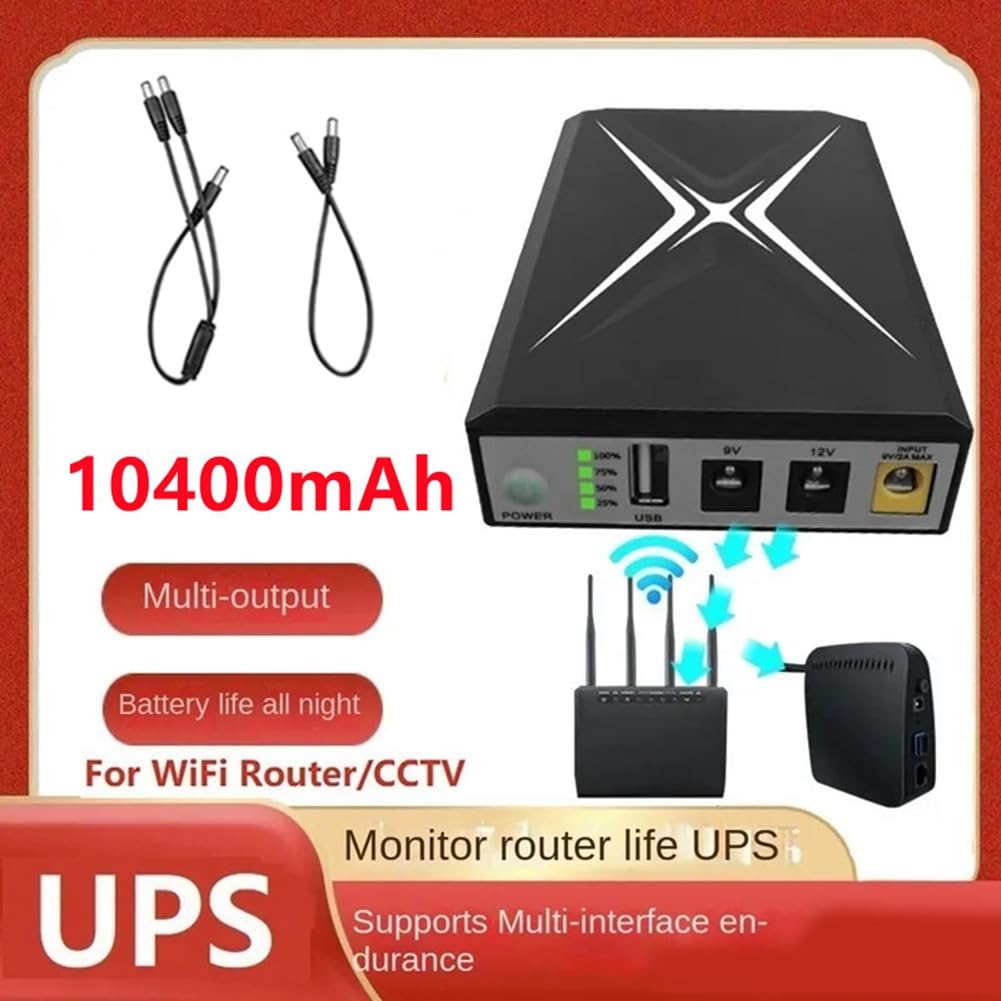 10400MAh DC UPS Enrutador de Suministro Ininterrumpido 9V 12V 18W BateríA de Respaldo Mini UPS USB WiFi Router para Fuente de AlimentacióN CCTV