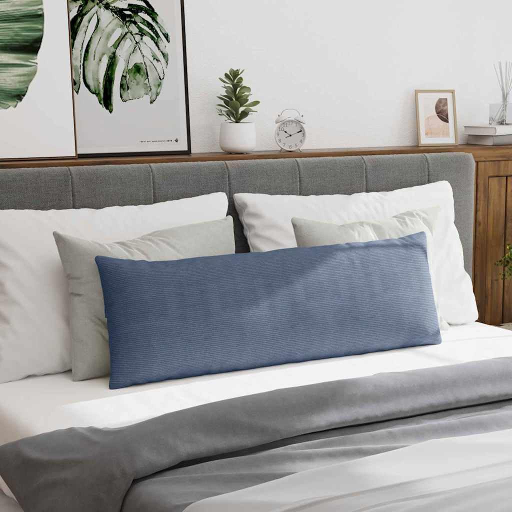 Set di 2 cuscini da divano, blu, 120 x 40 cm, in elegante tessuto a coste, moderni cuscini decorativi con rivestimento sfoderabile e morbida imbottitura in poliestere, per divano, divano e
