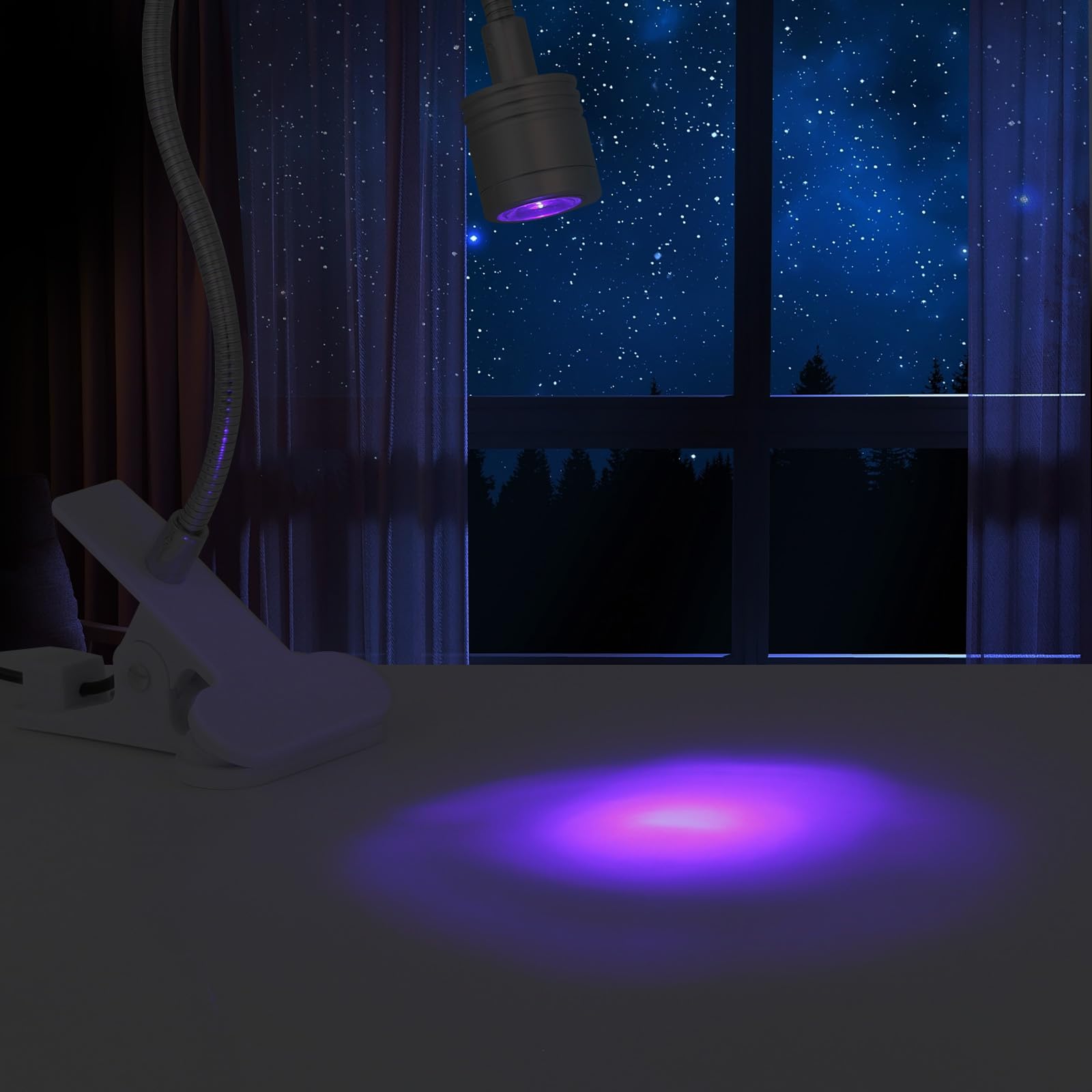 AiQInu Lampada UV LED Unghie, 3W Lampada Unghie Regolabile, Lampada UV Portatile per Gel con Clip, con USB (Argento)