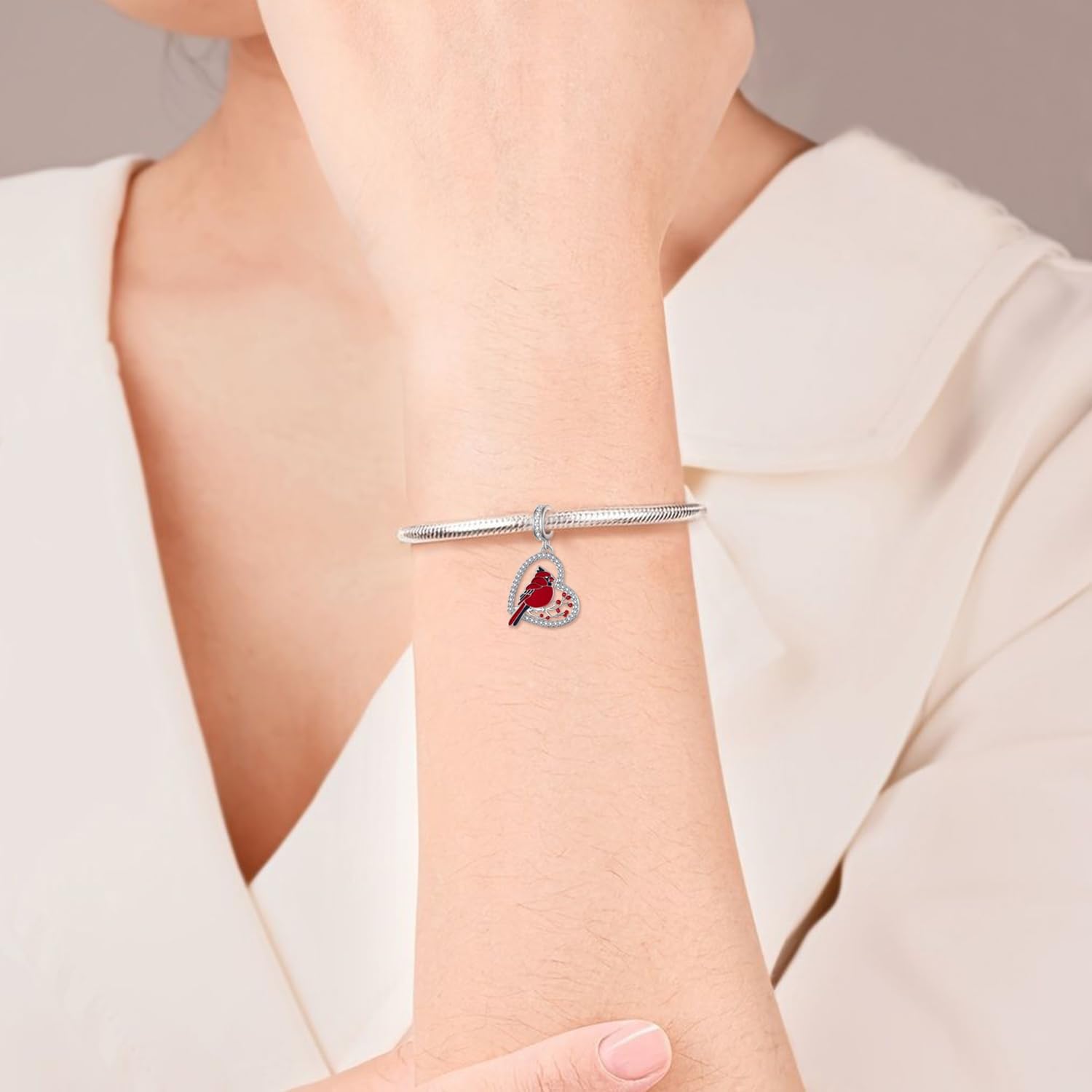 Cardinal Charm 925 Sterling Silver Cardinal Gifts for Women Animal Jewelry Gifts for Women Wife