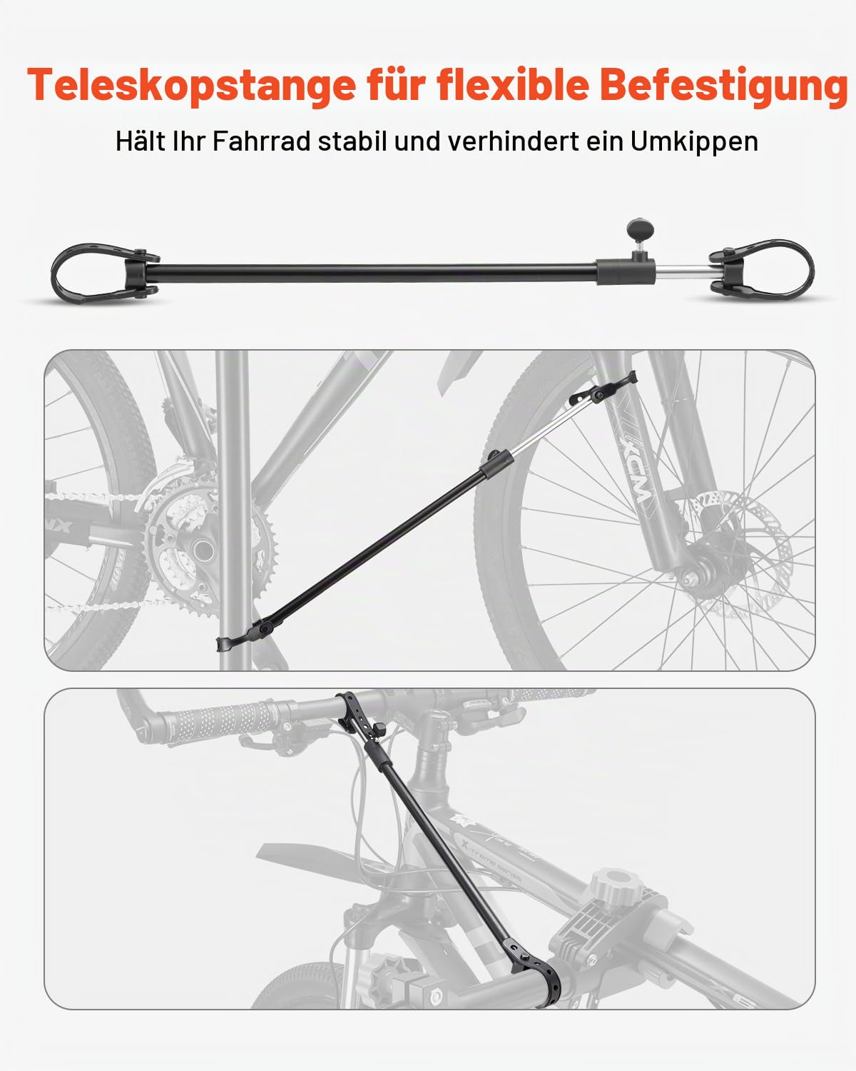 VEVOR Fahrradreparaturständer Fahrradmontageständer (29,9 kg belastbar) mit 835-1440 mm einstellbarer Höhe & magnetischer Werkzeugablage, faltbarer Wartungsständer für Mountainbikes Road Bike