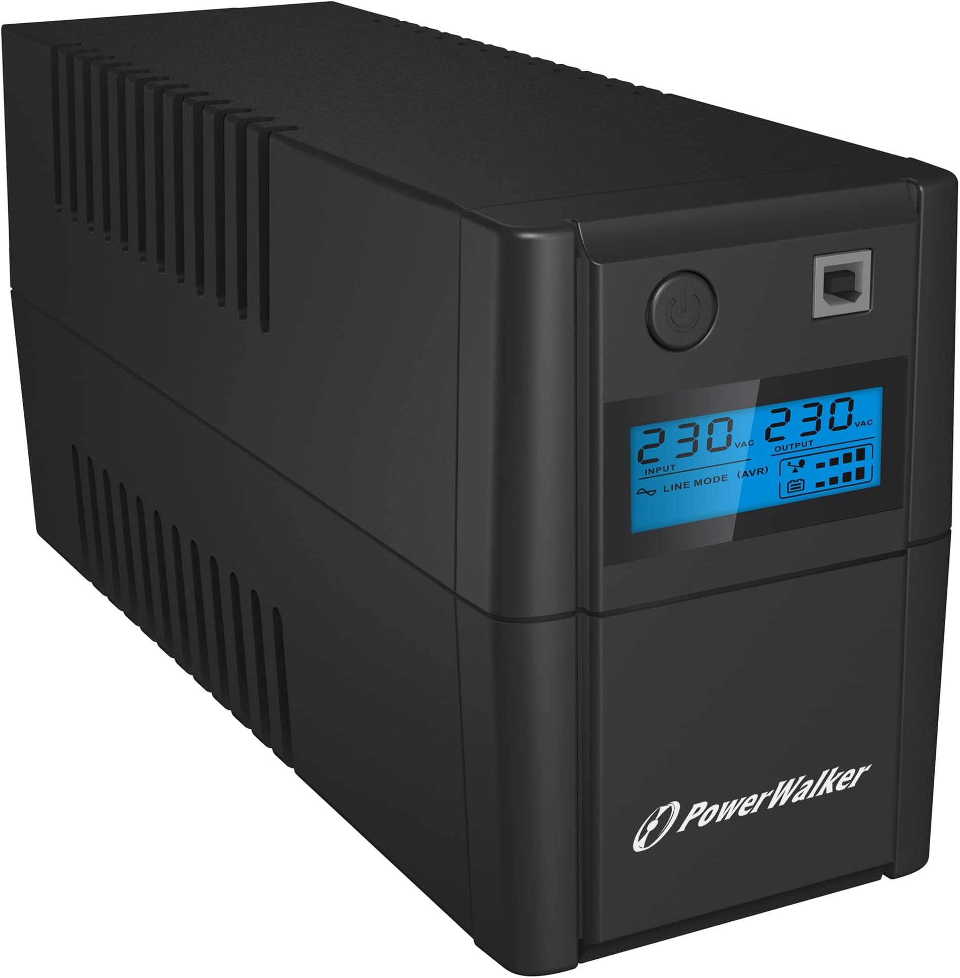 PowerWalker UPS VI 650VA/360W LCD IEC Uninterruptible Power Supply with 4 x IEC Outlet(s) AVR Stabilizer, RJ-11 Surge Protection, HID Support and LCD Screen