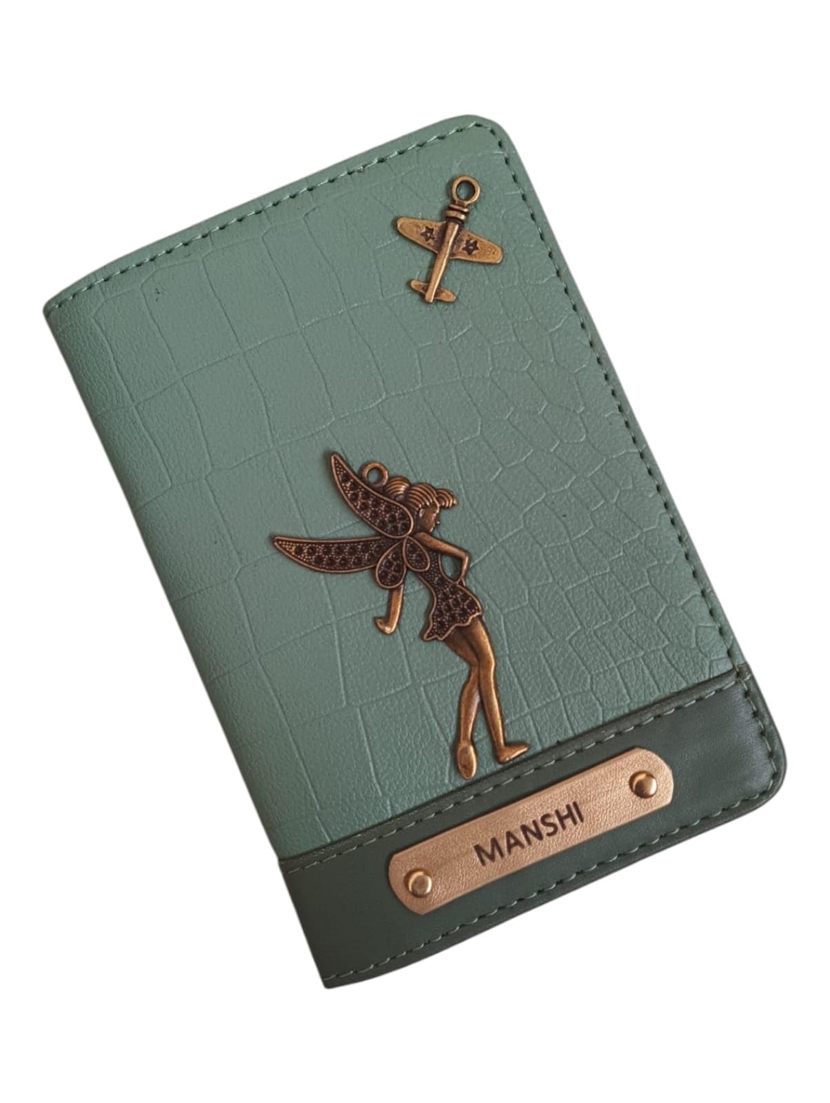 Customised Croco Passport Cover | Unisex Adults | Textured Leather | Passport Cover | Green | Extra Strap Detail, Built-in Card Slot-image-22