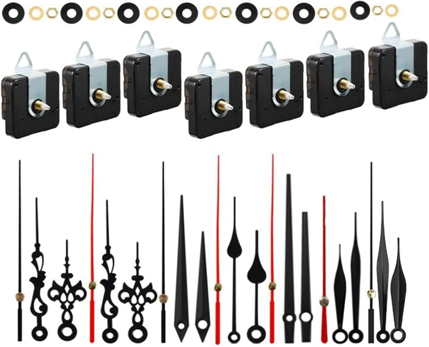 14 Sets Quartz Clock Movement Mechanism, Silent Short Shaft Clock Mechanisms with Hands, Wall Clock Mechanism Parts