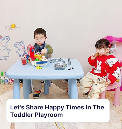 Miniatura 4 de Silla de mesa rosa para niños, respaldo de plástico PP, silla para niños de 1, 2, 3, 4, 5, 6, fomenta la concentración y la seguridad