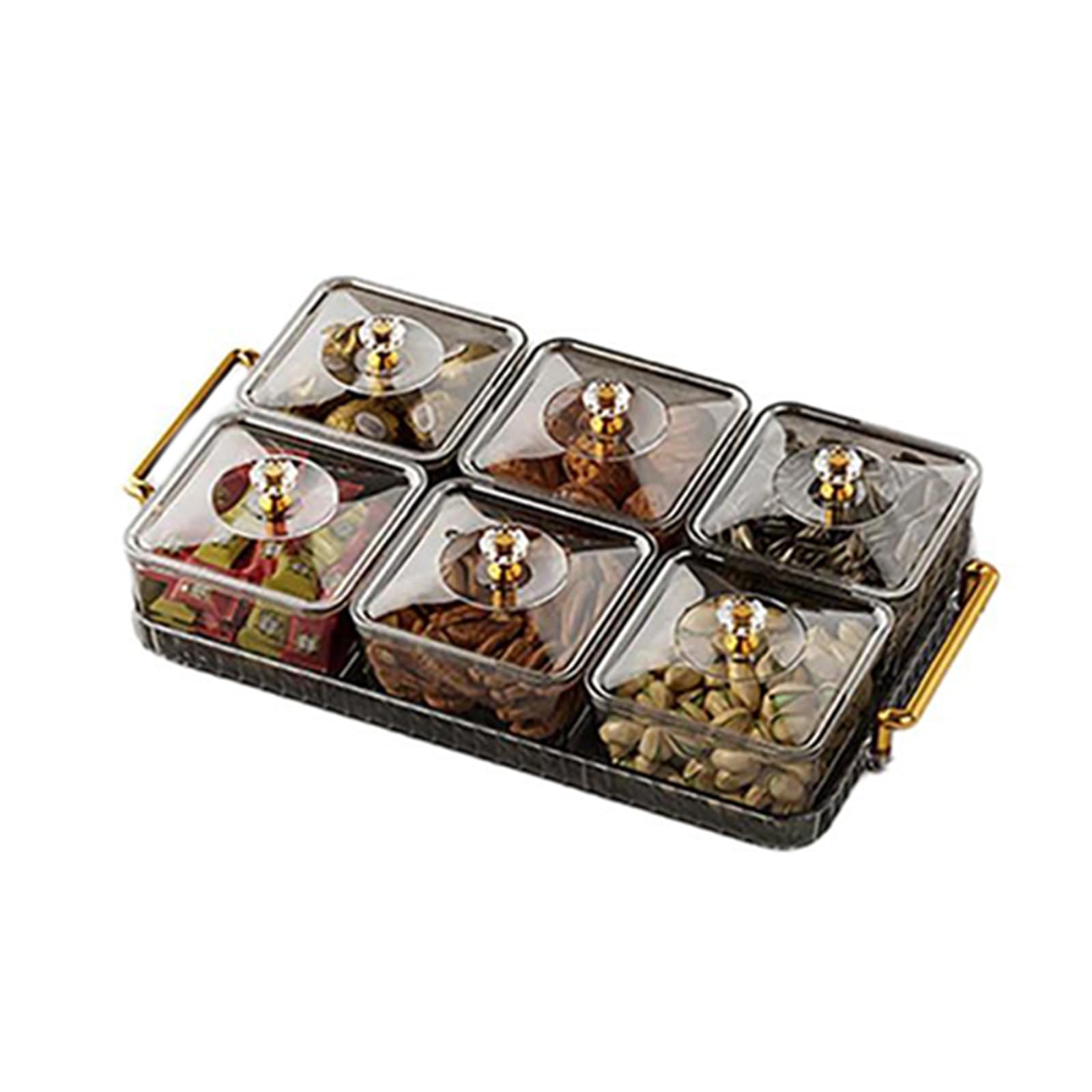 MICFENY Removable Snacks Platter Portable Dried Fruit Tray Candy Storage Box Snacks Fruit Tray Divided Serving Dishes Enduring