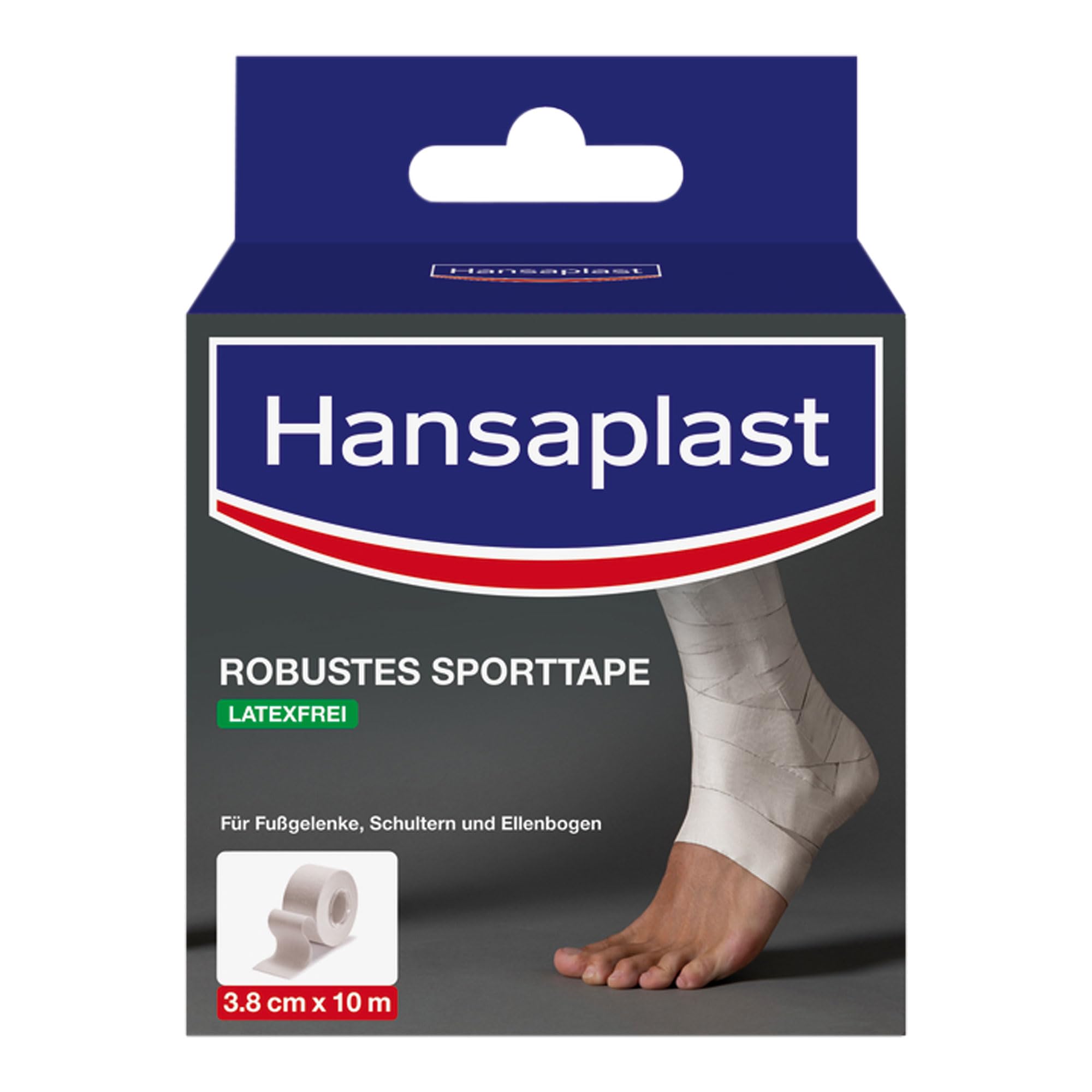 Hansaplast Robustes Sporttape | 3,8 cm x 10 m, Weiß, latexfrei