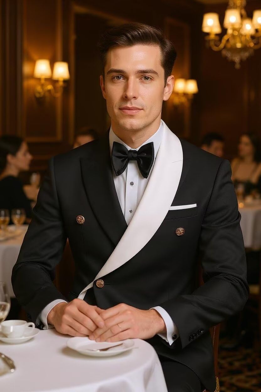 Suit for Men Double Breasted Tuxedo Men’s Tuxedo Blazer and Pants Wedding Prom