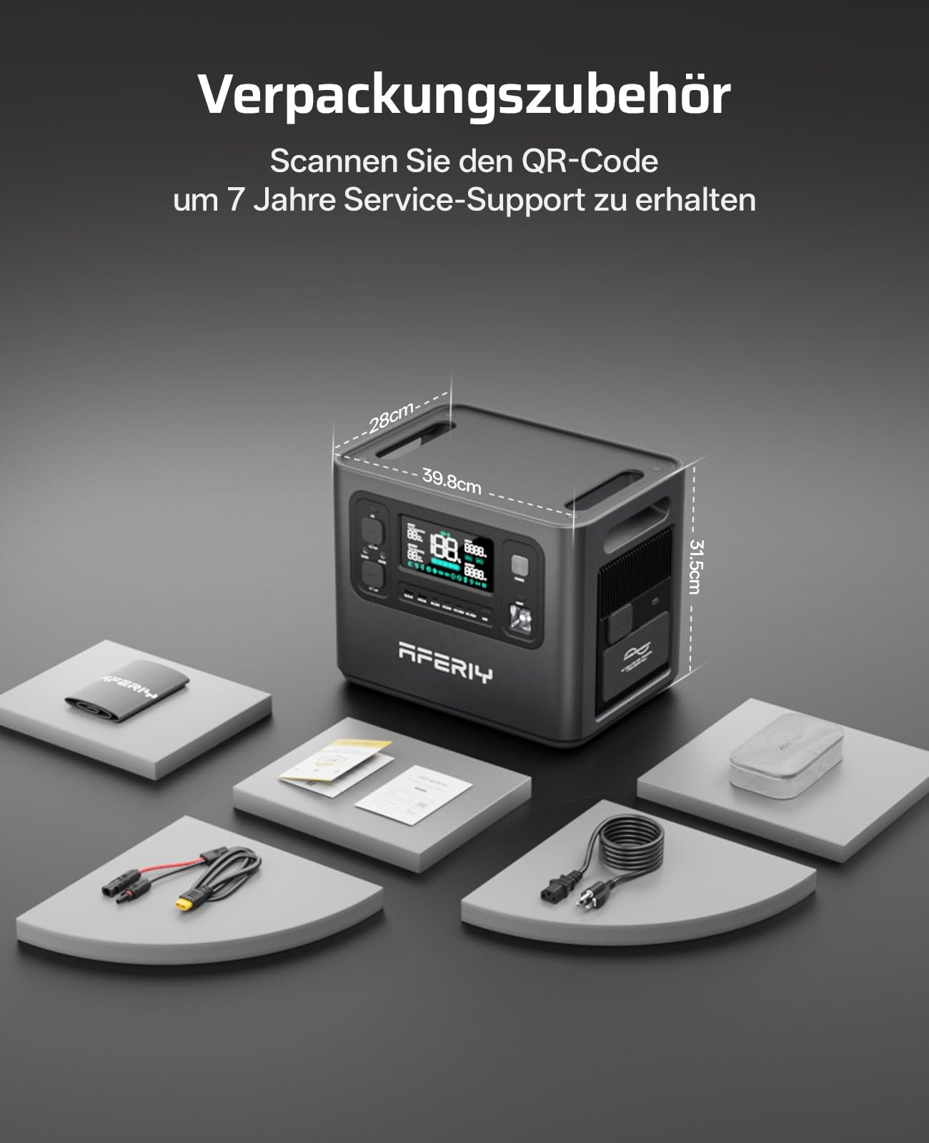 AFERIY 2800W Tragbare Powerstation P280, Erweiterbar auf 10240Wh, 2048Wh LiFePO4 & 1,2 Std Schnellladung Solargenerator, BMS APP, Sinuswelle 230V, für Off-Grid/Notfall/Garten/Camping
