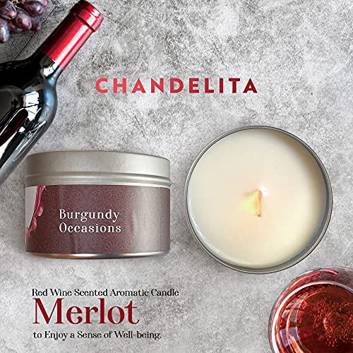 Chandelita Merlot Wine Candle With Natural Soy Wax - Kind Wine Candle - Wine Cellar Candle - Wined Candle - Wine Glass Candles - Rewined Candles Merlot - Wine Candles - Pinot Noir Candle #TOP1