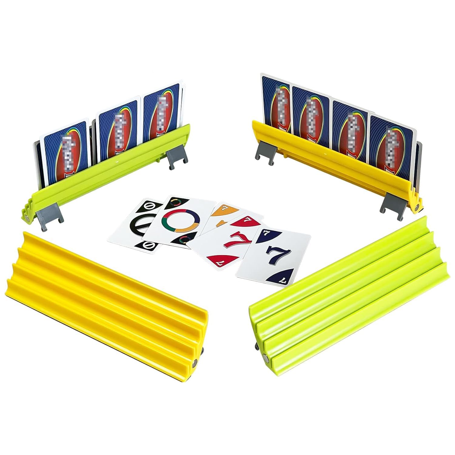 Fanwer 4pcs Extendable Playing Card Holder for Adult Seniors Hands Free Canasta/Poker Parties Card Organizer Stand