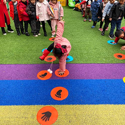 Eco Walker Hand Floor Spot Markers, 6 Pairs in 6 Colors (10 inch) – Carpet Markers for Hopscotch, Movement & Balance Games, Gross Motor & Coordination – Classroom, PE, Home Indoor/Outdoor by Eco Walker - Used condition - Image 5