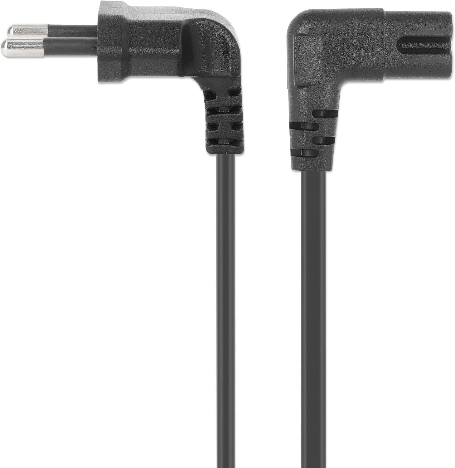 Manhattan Angled EU AC Power Cord C7 to CEE 7/16, 2.5A 250V, Black, 9.84 ft | 356879