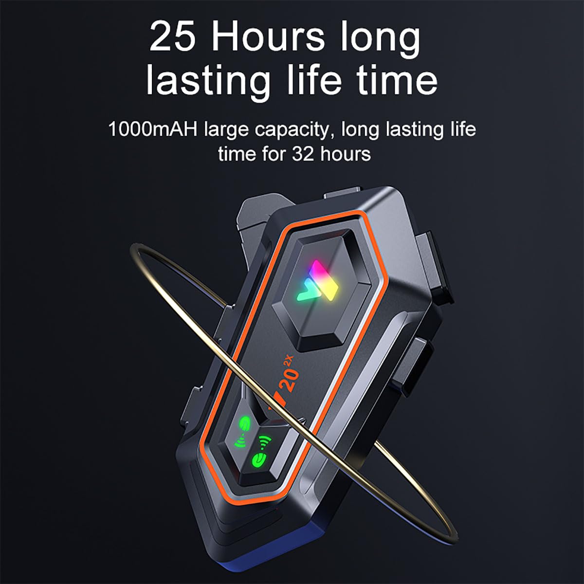 FRoon Auricolare per Sistema di Comunicazione Bluetooth per Moto, con possibilità di interfono per Due Persone, Adattabile a Normali Auricolari Bluetooth, Compatibile con Tutti i caschi,1pcs