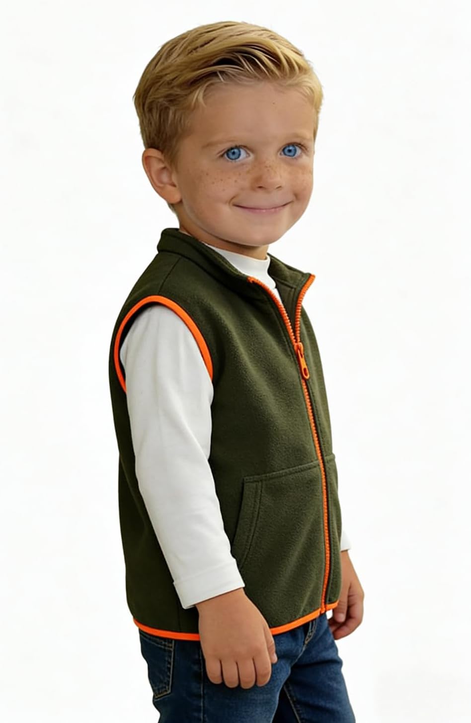 Boys' Warm Zipper Fleece Vest