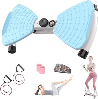 Tabla giratoria de ejercicio con pantalla digital y bandas de resistencia para tonificar la cintura y fortalecer el núcleo en casa