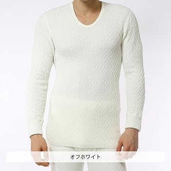 Amazon | ひだまり 紳士用 プレミアムウェーブ 長袖 U首シャツ 防寒