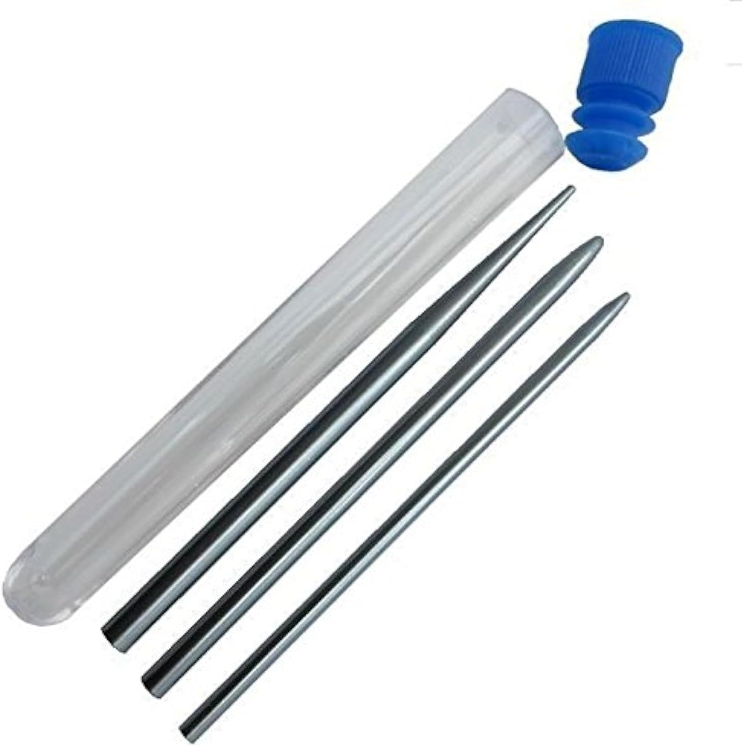 3 Different Size Silver Paracord Lacing Needles by Jig Pro Shop w/Storage Capsule