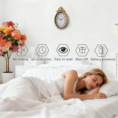 Miniatura 6 de Reloj de pared dorado