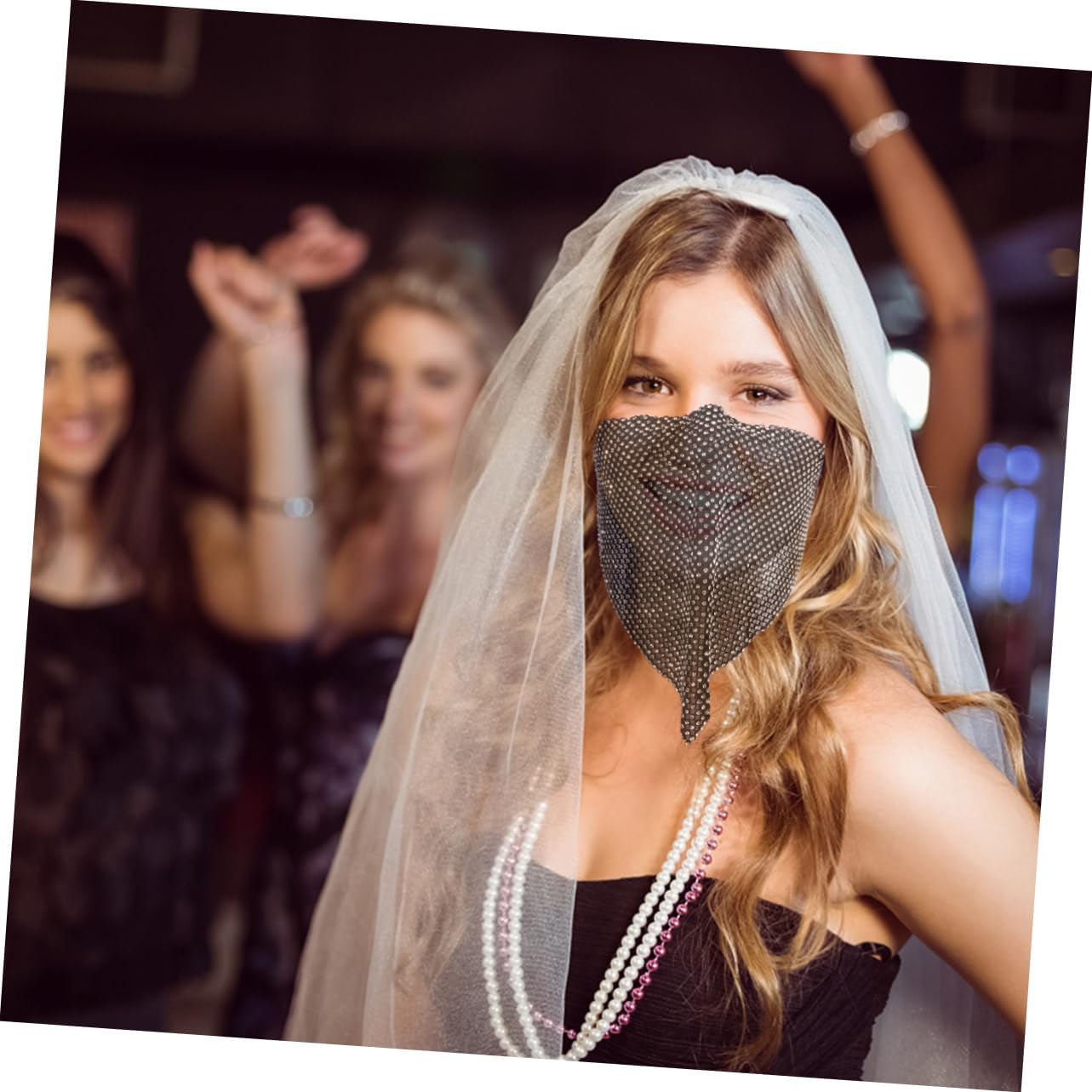 LIFKOME Diamond Half Face Party Creative Masks Half Face Cover Party Masks Halloween Face Cover