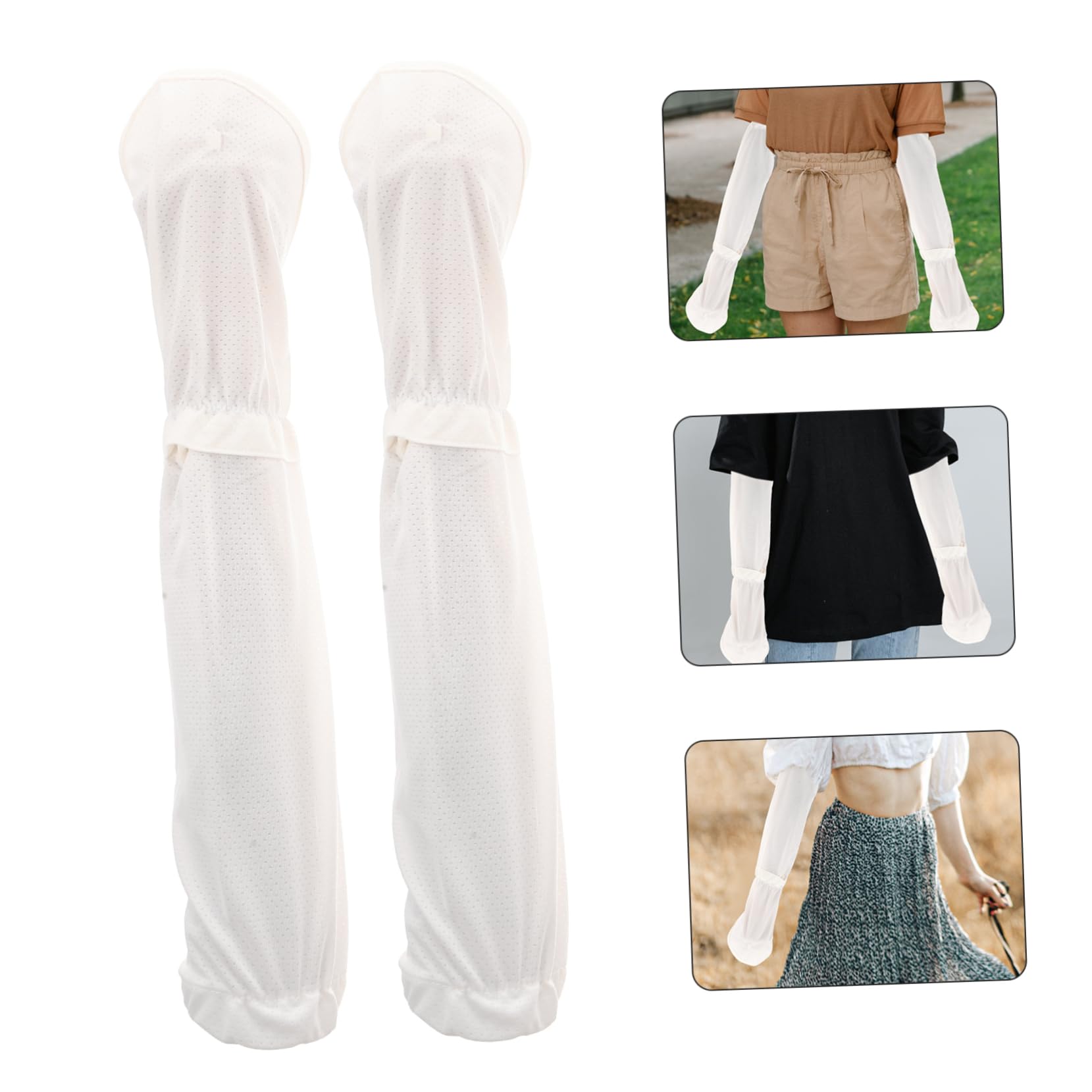 Mangas de protección solar, 2 pares de mangas de seda de hielo Mangas de brazo de bloqueador solar Guantes deportivos Mangas de brazo for hombres Enfriadores de brazos de ciclismo Guantes de equitació
