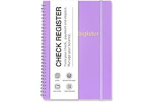Double Spiral Large Check Register Book for Personal and Work