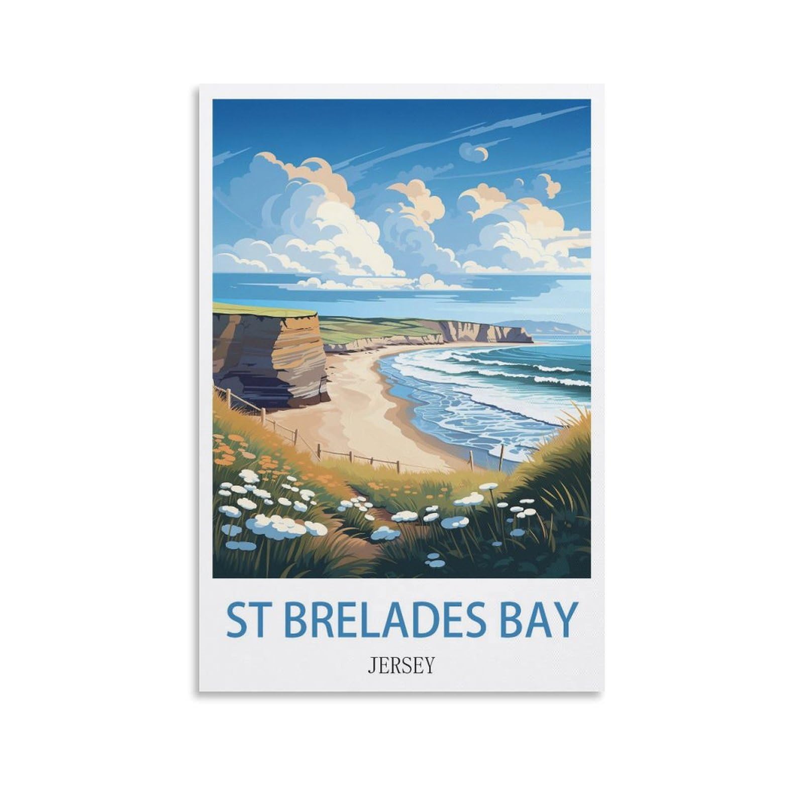 Ezmlfa S117 Diamond Painting Kits For Adults,St Brelades Bay 5D Diamond Painting Kit For Adults Beginners, Diy Full Round Drill Gem Art Kits For Home 40X40cm