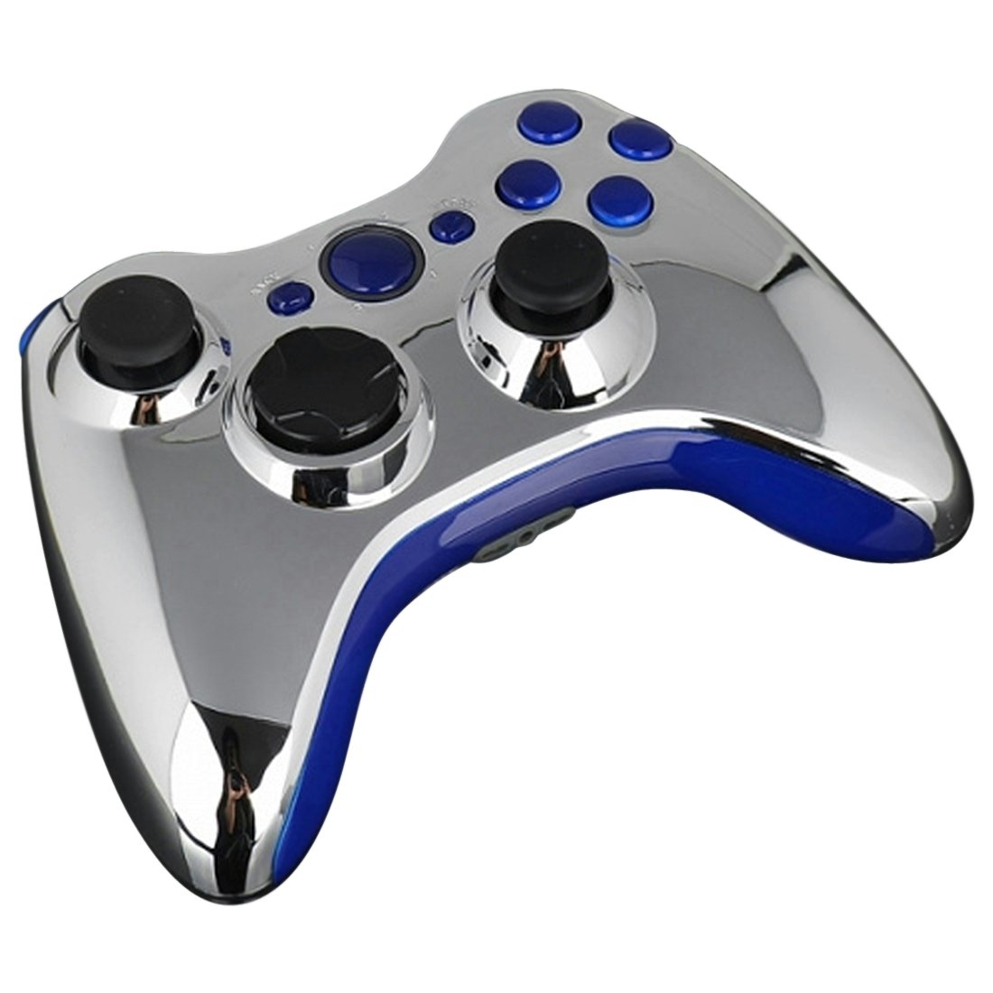 ModFreakz® Shell/button Kit Chrome Collection Silver/Blue (NOT A CONTROLLER, For Xbox 360 Controllers)
