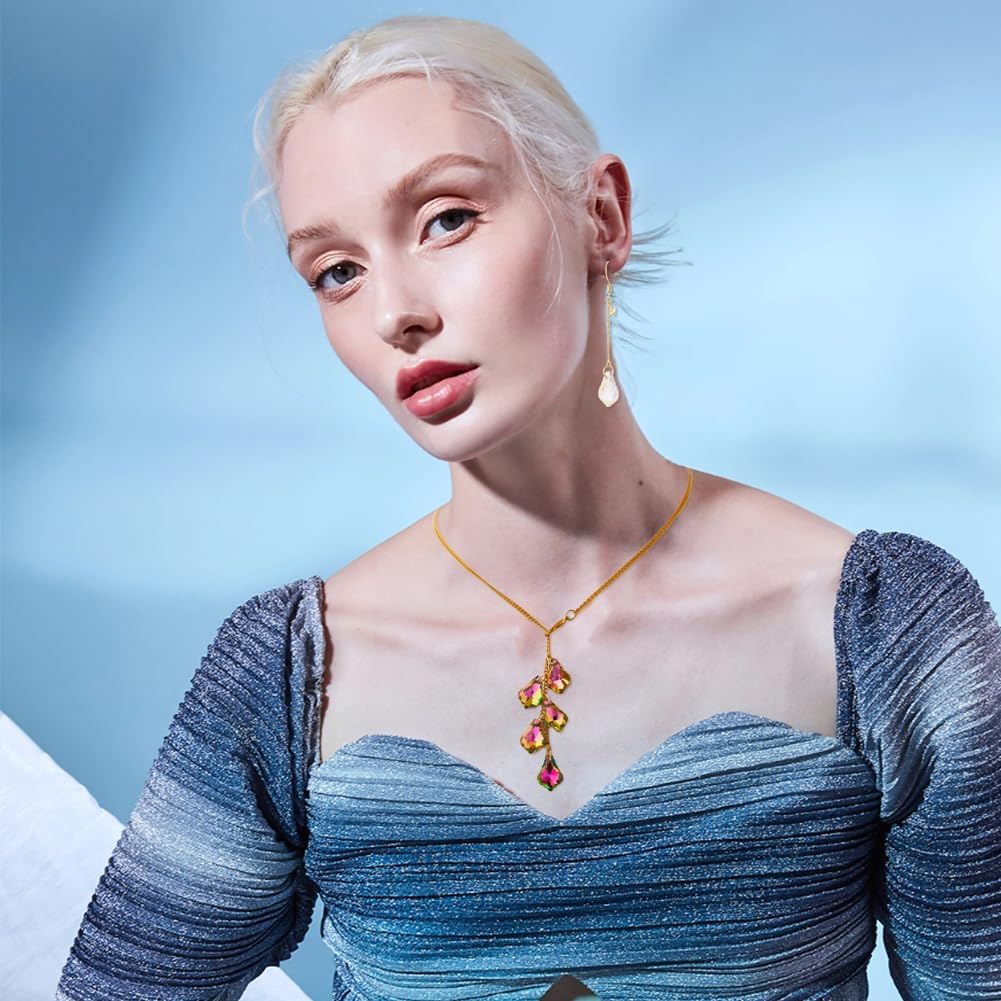 48pcs Teardrop Crystal Glass Beads 12 Colors AB Color Electroplated Drop Spacer Loose Beads Czech Faceted Crystal Chandelier Pendant Drop Beads for Jewelry Necklace Earrings Making - Image 7