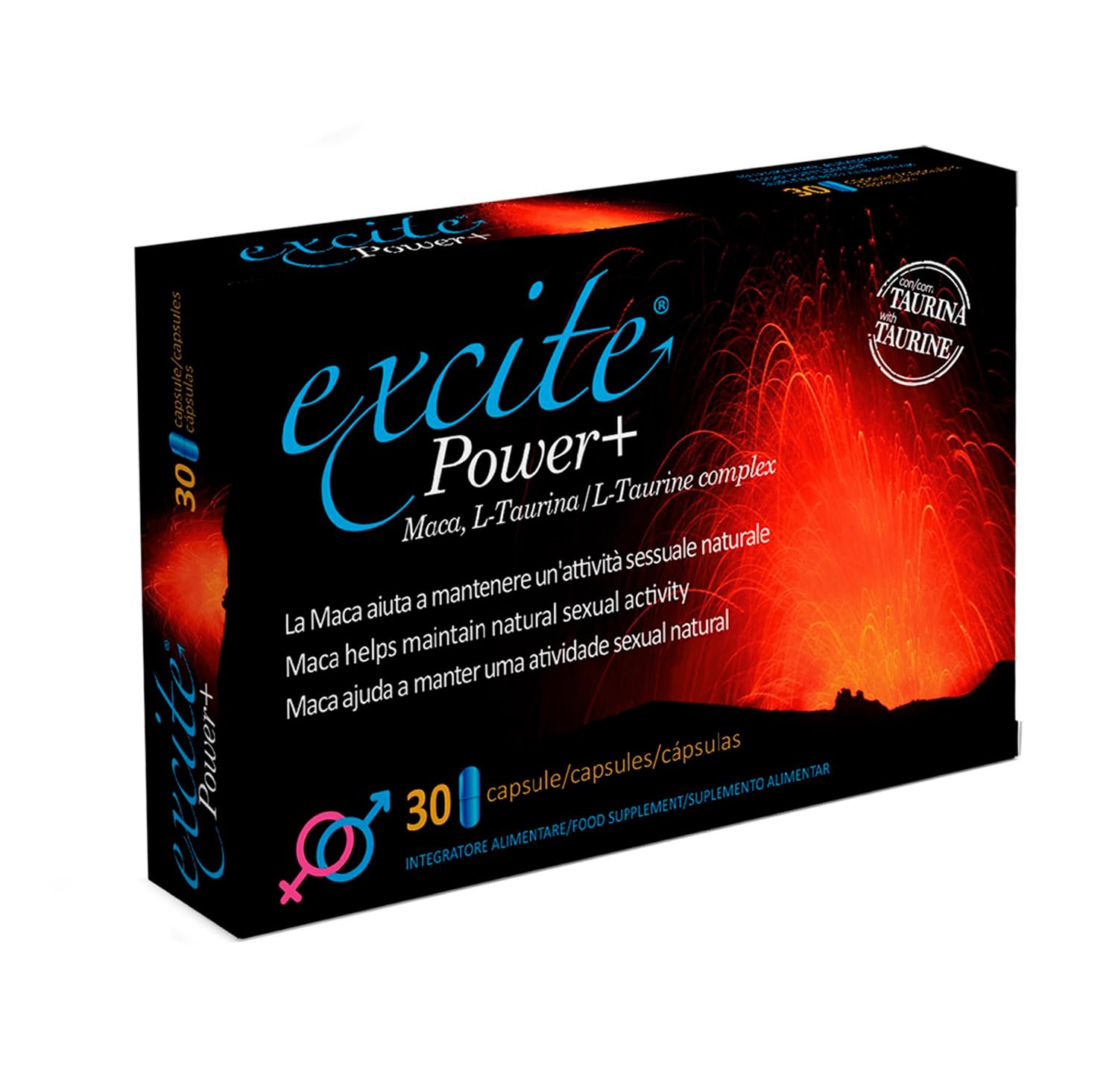 Nature Essential – Excite Power. Formula naturale con maca, L- taurina, Guaranà. Formato 30 capsule.