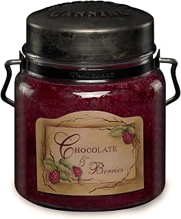 McCall’s Candles | Chocolate & Berries | 16 oz Scented Candle | USA-Poured | Vintage Rustic Jar with Carrying Handle | Raspberry & White Chocolate Fragrance