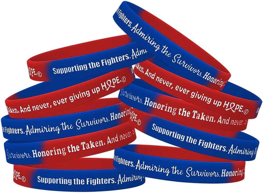 Fight Like a Girl Supporting the Fighters, Admiring the Survivors, Honoring the Taken Silicone Wristband (10 Pack)