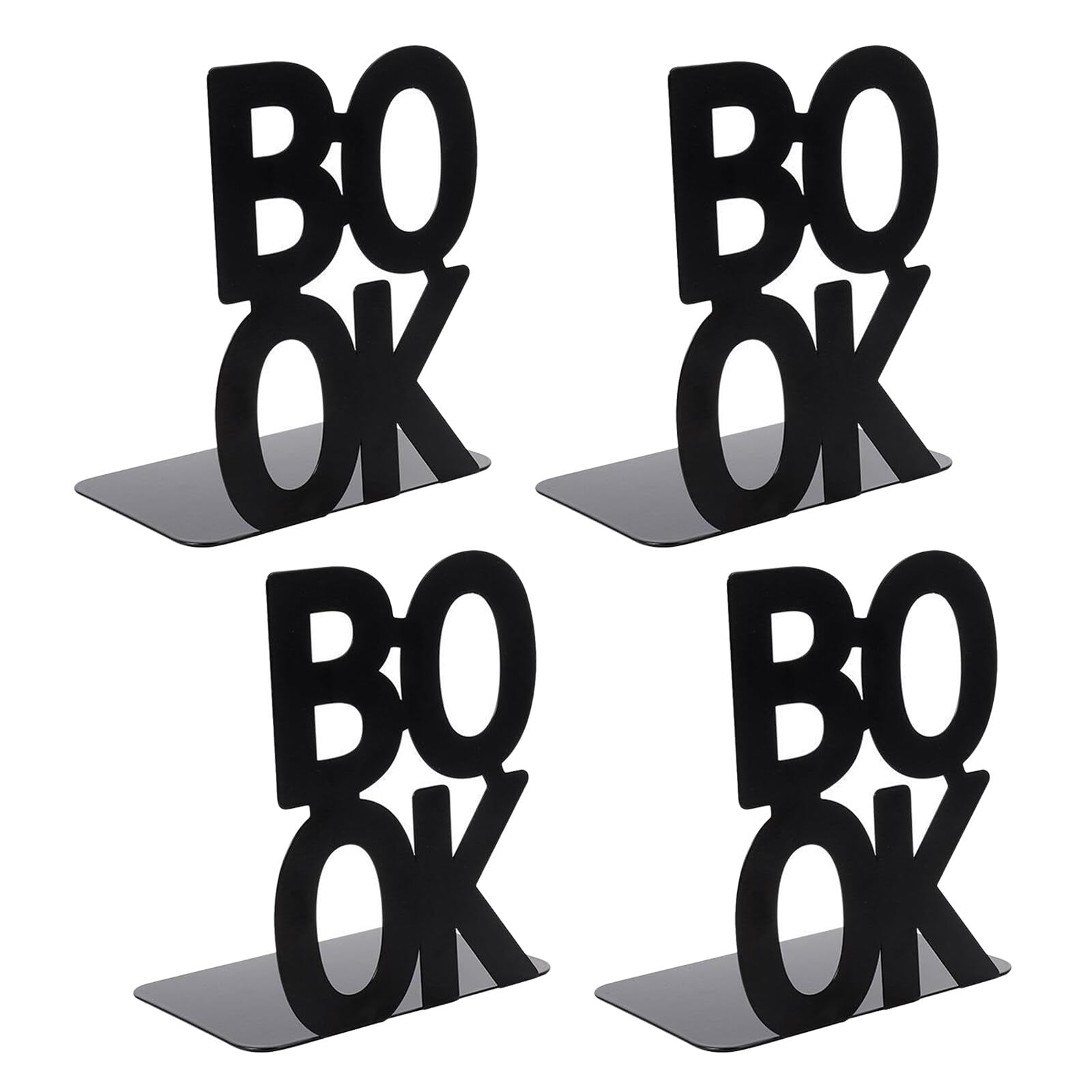 Lvjkes Sujetalibros, 4 Piezas Sujetalibros de Metal, Adecuado para Aprender a Leer, Biblioteca Escolar para niños y Almacenamiento de Escritorio en la Oficina en el hogar (Patrón: Book)