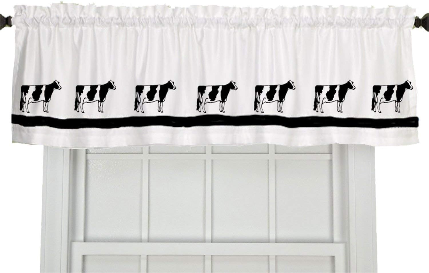 Holstein Dairy Cow Window Valance/Window Treatment - In Your Choice of Colors - Custom Made