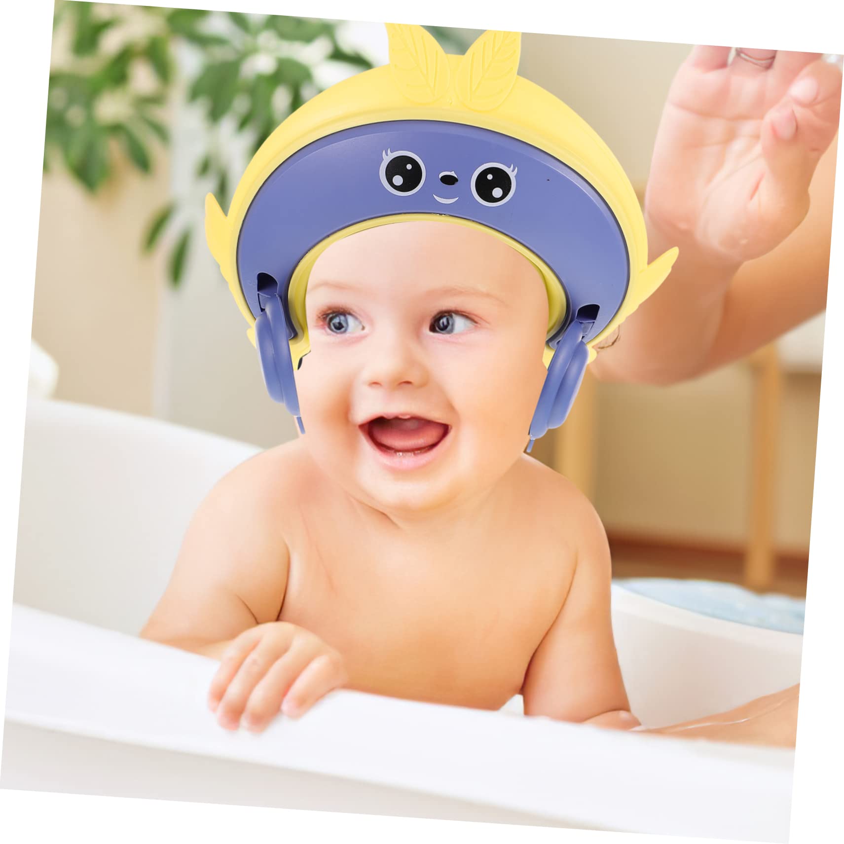 PartyKindom Baby Bath Head Shield Shampoo Cap for Boys and Girls Adjustable Size Safe Soft Hair Washing Stati