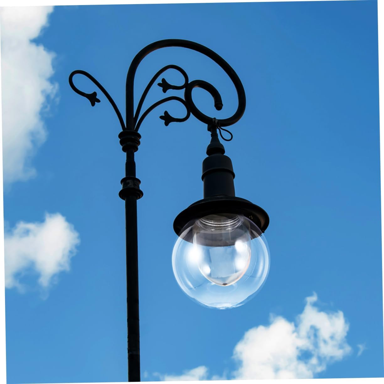 Acrylic Replacement Globe Lamp Shade Cover for Outdoor Wall Sconces Transparent Round Sphere with Fitter Opening Easy to Install Lighting for Courtyards and Gardens