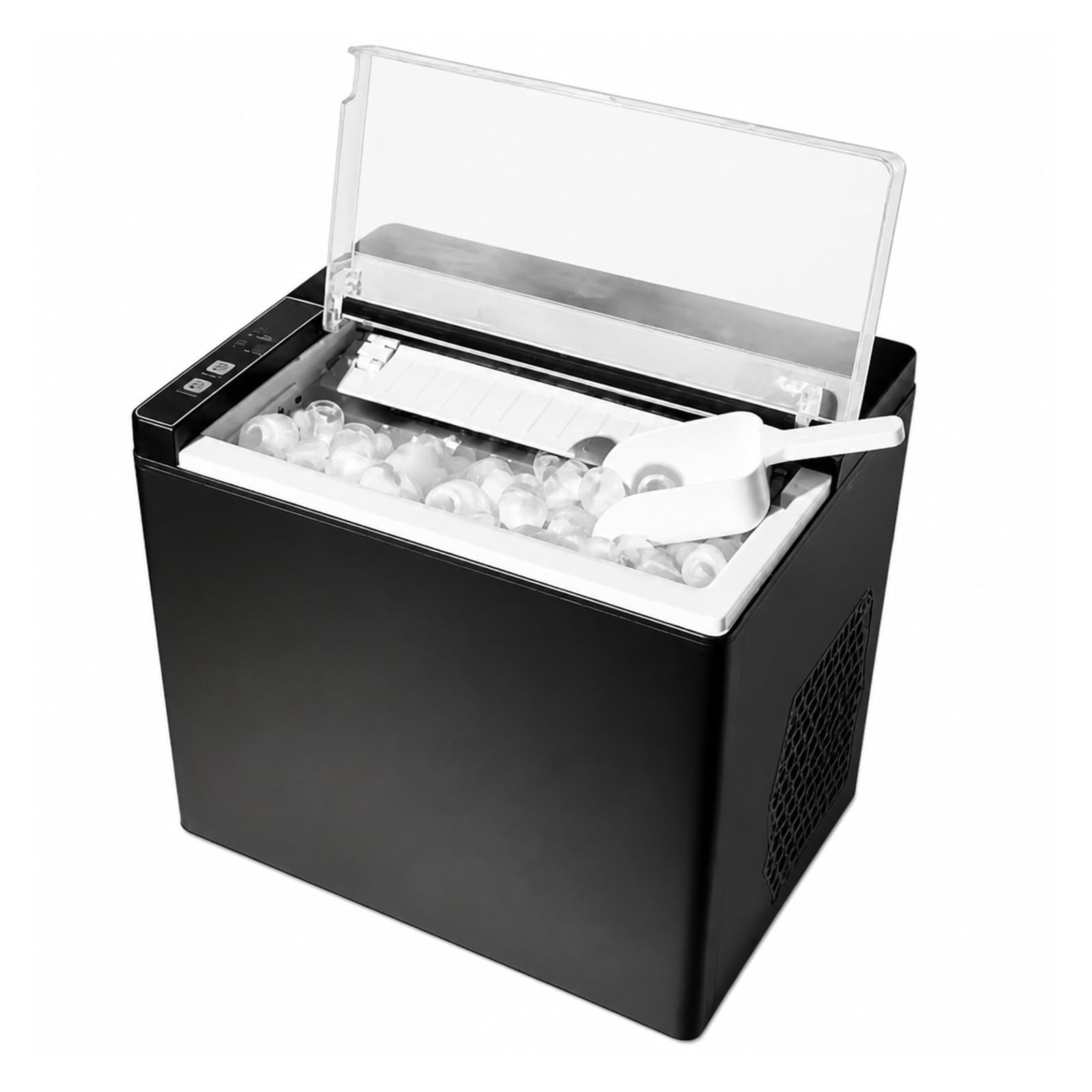 Máquina de hielo, Encimera portátil para fabricar hielo en 6 minutos, máquina compacta para el hogar, la cocina y la casa rodante, autoservicio con cuchara