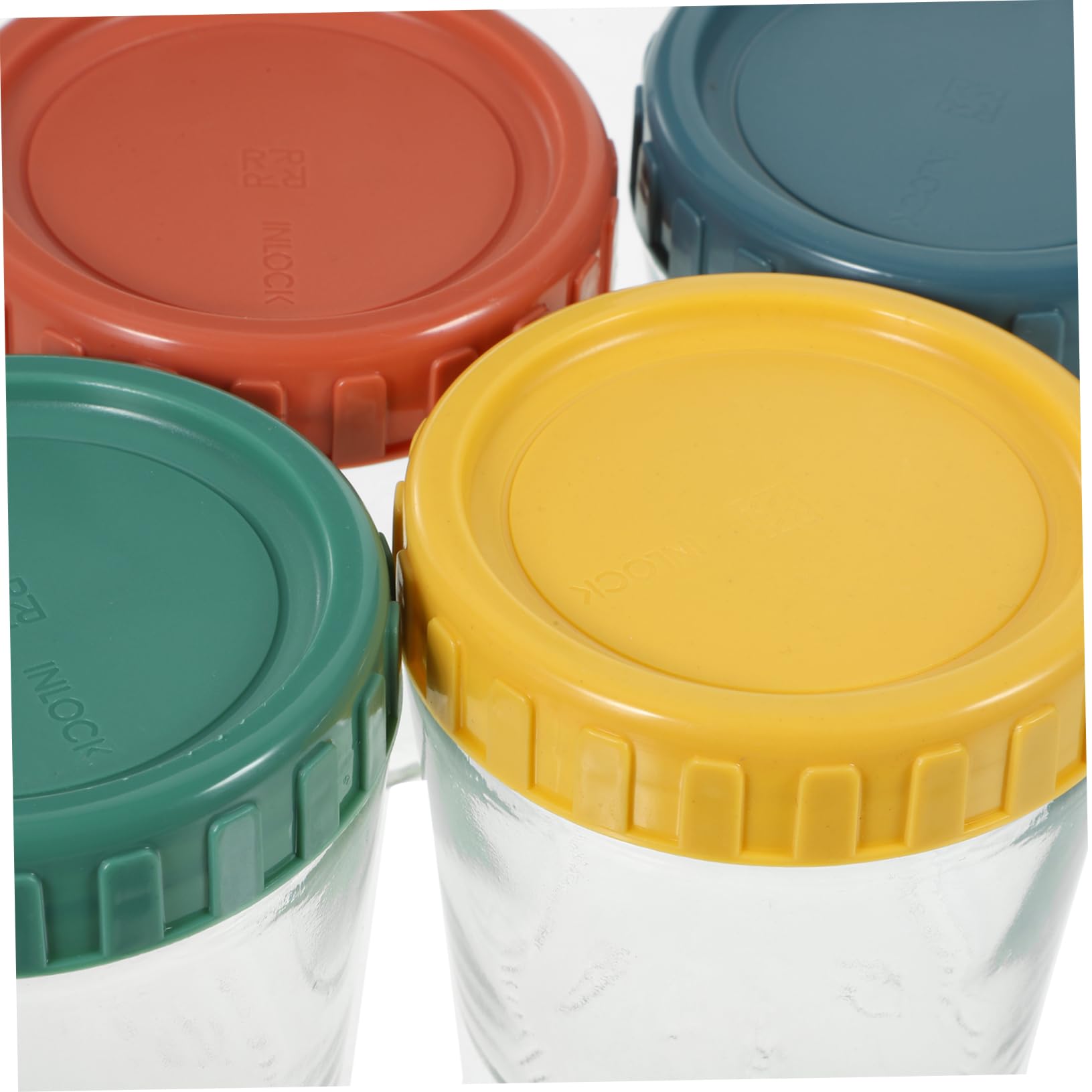 VALICLUD Set di 4 Contenitori in Vetro Coperchio Ermetico per Cucina | Vetro e Silicone, Design Impilabile, Uso Multifunzione per Caffè, Yogurt e Alimenti Secchi
