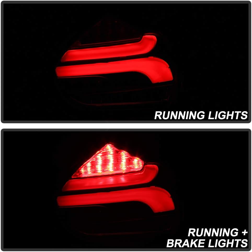 ACANII - For 2015-2018 Ford Focus Hatchback LED SEQUENTIAL Signal Black Tail Lights Lamps Set Driver & Passenger Side
