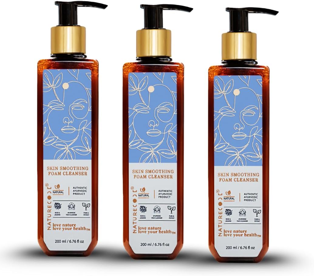 - Nature Code Natural Face Wash | Aloe Vera, Neem & Essential Oils | Gentle Foaming Cleanser for Acne-Prone & Sensitive Skin - 200ml (Pack of 3)