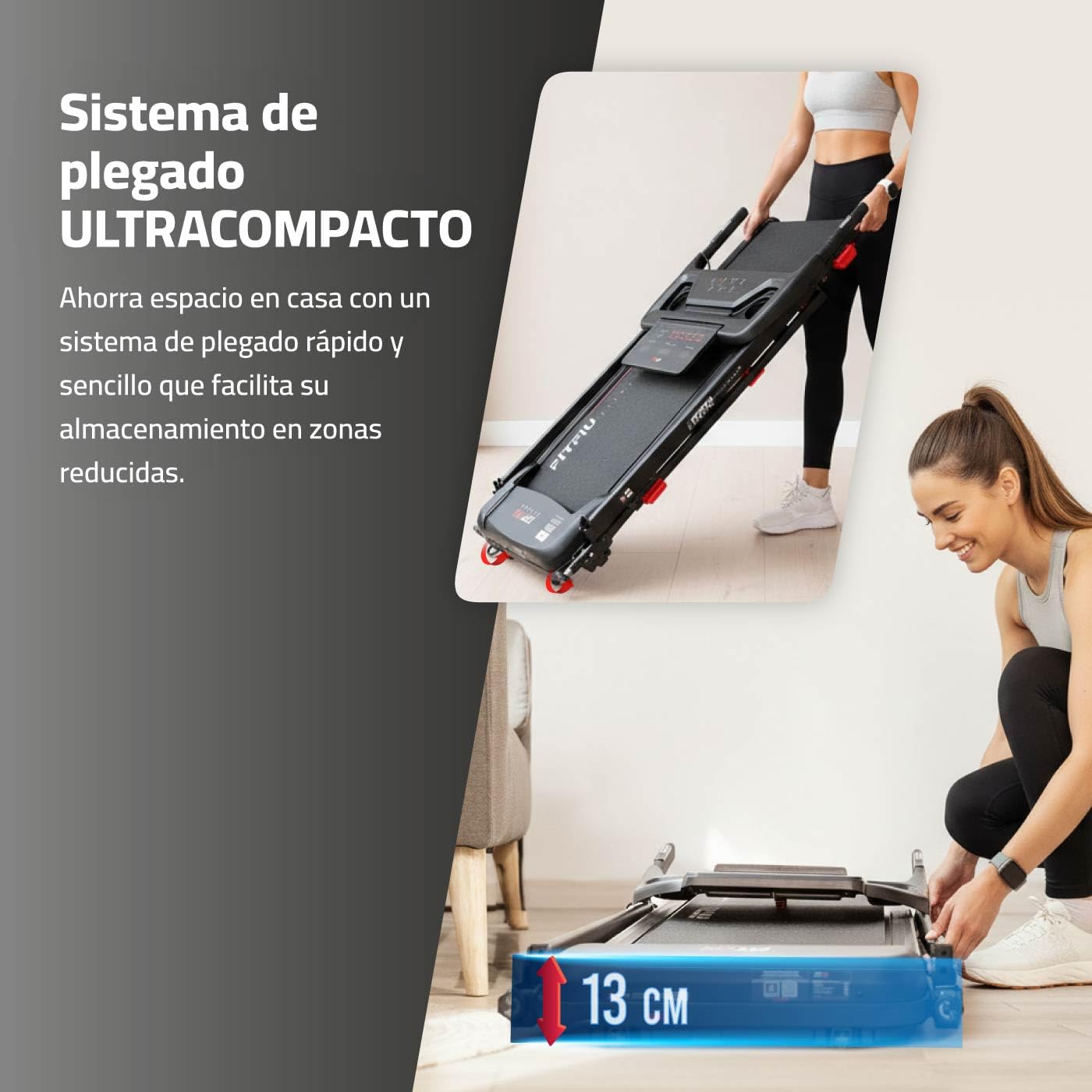 Cinta de Correr Plegable con Inclinación 9% FITFIU Fitness 4 en 1 Velocidad Ajustable 14 Km/h con Conectividad App y Frecuencia Cardíaca Soporte para Tablet Walking Pad Compacta MC-160
