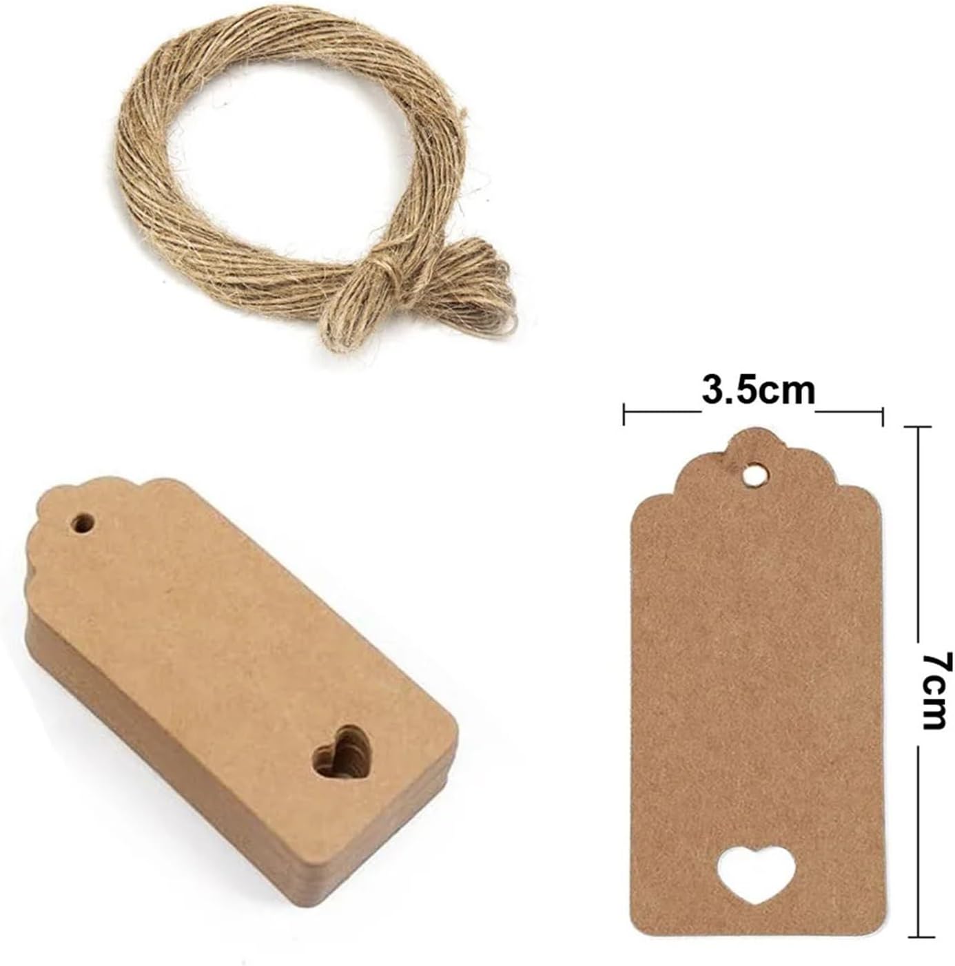 500pcs Kraft Paper Gift Tags Blank Hang for DIY Wedding Party Craft Packaging Supplies image 3