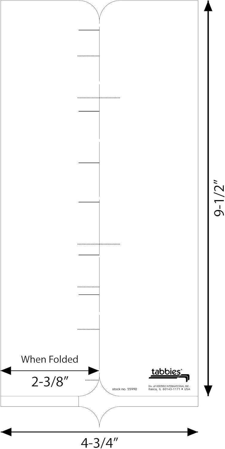 Tabbies Extenda-Folder Strips, Convert Top Tab Folders into end tab File folders, Manila, 3/4" Tab Extension, Full End-Tab, 100/Box (55992)